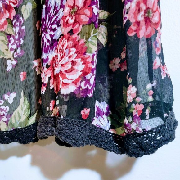 ⭐Mason & Mackenzie ⭐Black Colorful Floral ⭐️ Kimono Cardigan ⭐️ Flowing and FAB - Picture 8 of 12